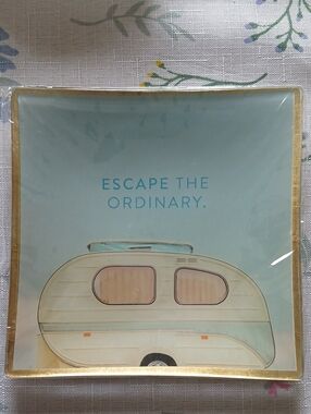 Studio Oh! Large Glass Trinket Dish in Gold, Escape The Ordinary